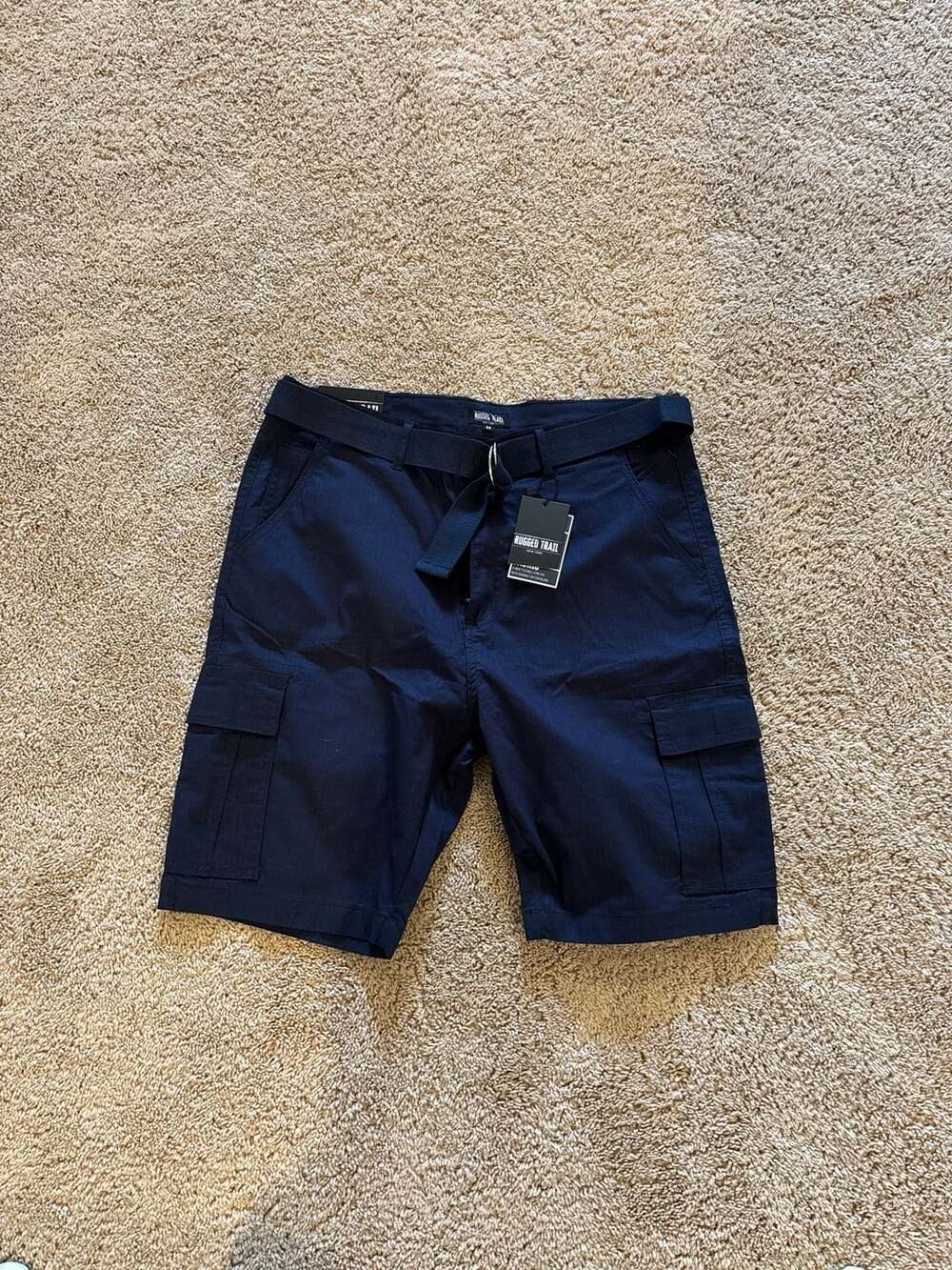 Rugged Trail New York Men's 4-Way Flexible Stretch Ripstop Cargo Shorts w/ Belt